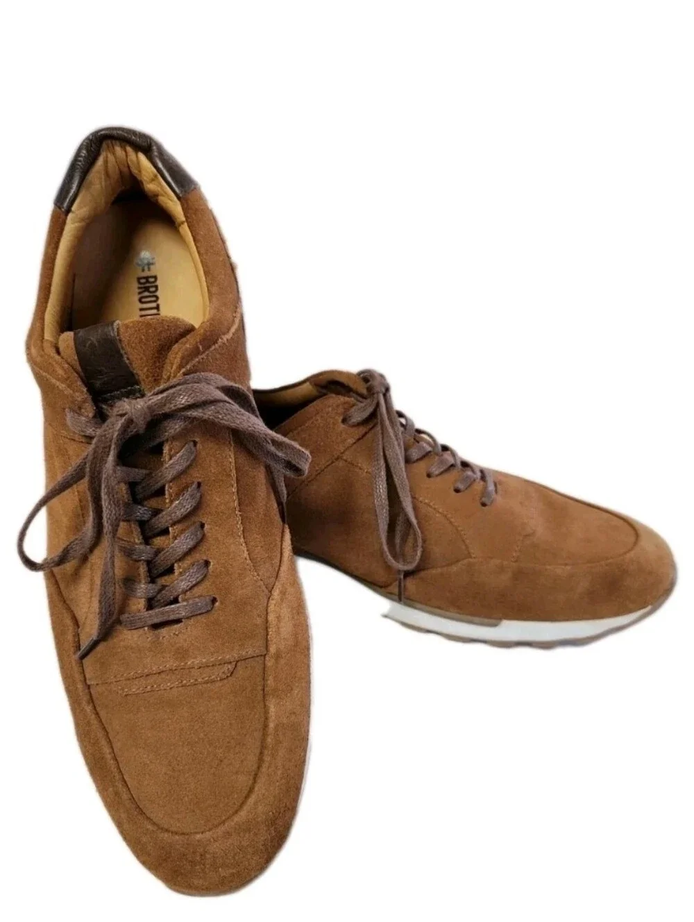 Brothers United Buadonis Men's Brown Suede Sneakers Luxury Fashion Trainers S 11